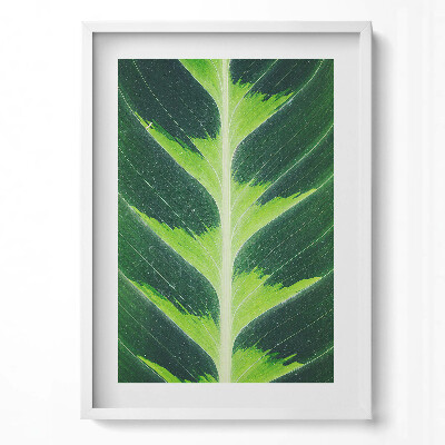 Függőleges kép keretben Zöld levél természetes mintázat