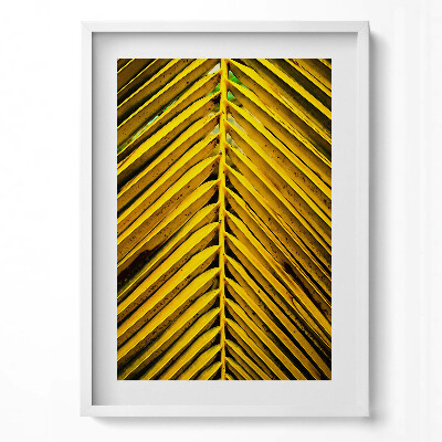 Függőleges kép keretben Sárga pálmalevél mintázata