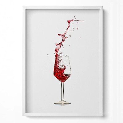 Függőleges kép keretben Borospohárban fröccsenő vörös folyadék