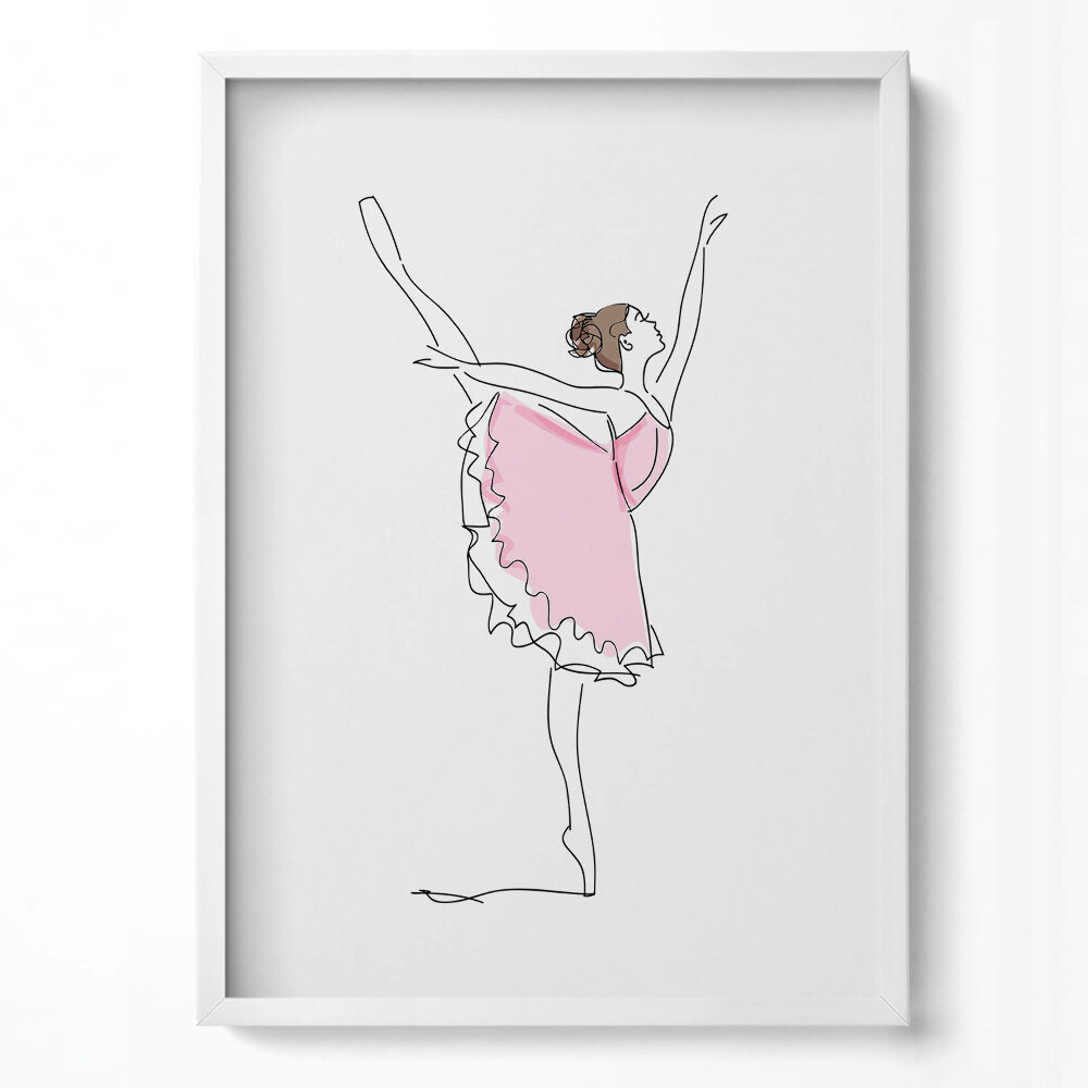 Függőleges kép keretben Balerina tánc közben