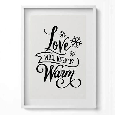 Függőleges kép keretben Szeretet és hópehely motívum