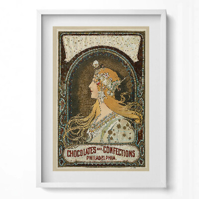 Függőleges kép keretben Art nouveau női portré