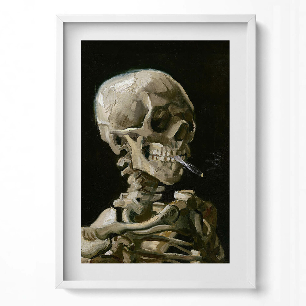 Függőleges kép keretben Csontrendszer dohányzó figurával