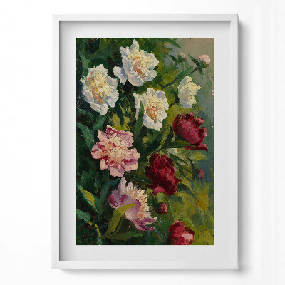 Függőleges kép keretben Virágok színes csokorban