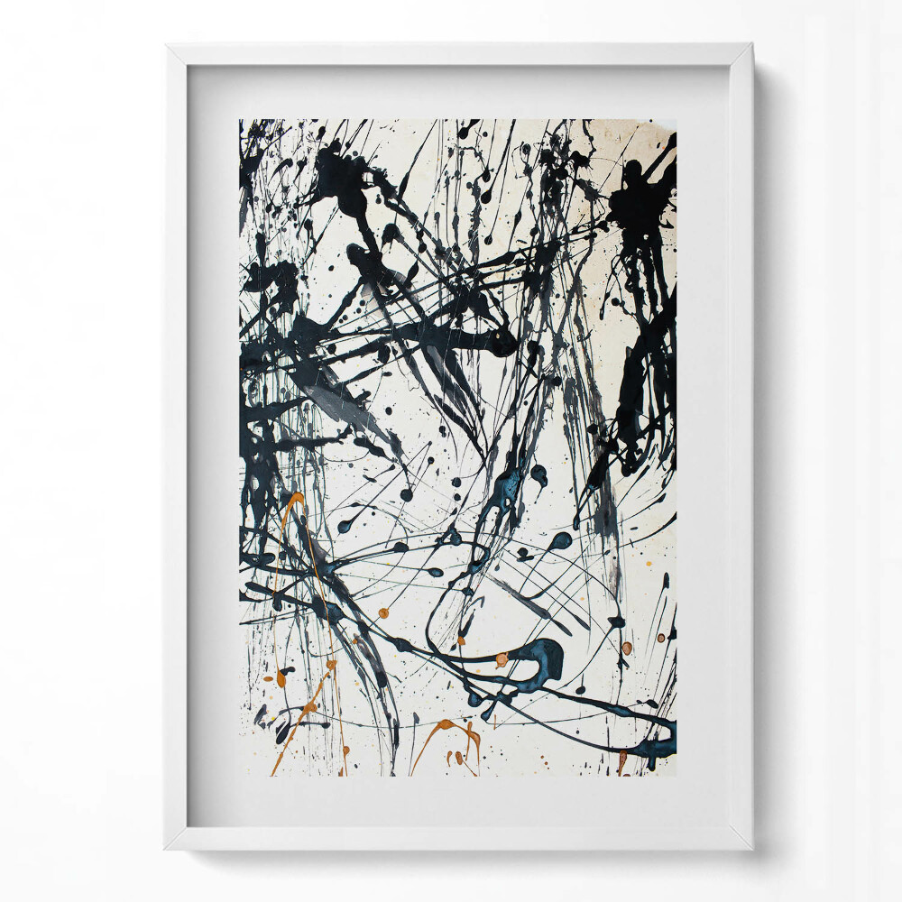 Függőleges kép keretben Absztrakt festmény dinamikus vonalak