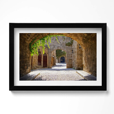 Kép keretben Középkori utca Rodosz Görögország