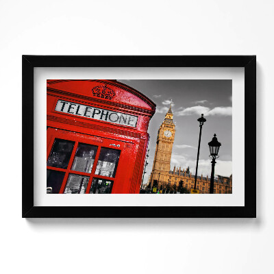 Kép keretben Telefonfülke és Big Ben - Anglia