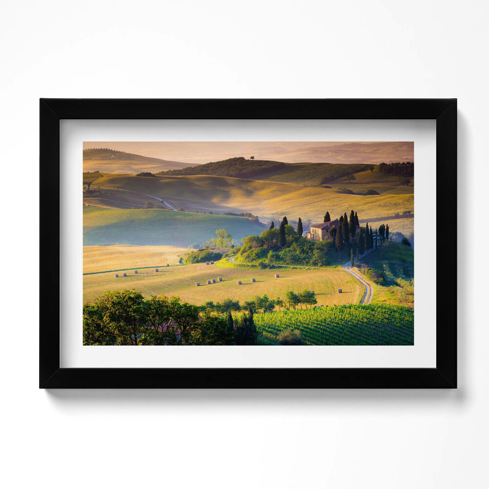 Kép keretben Tájkép nyári mezőkkel