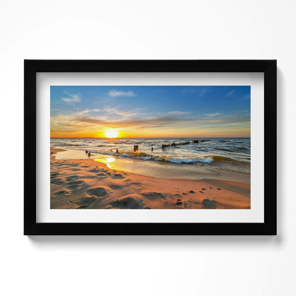 Keretezett kép Napfelkelte a tenger felett