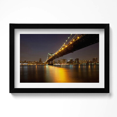 Keretezett kép Megvilágított Brooklyn híd New Yorkban