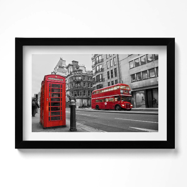 Keretezett kép Vintage amerikai busz az utcán