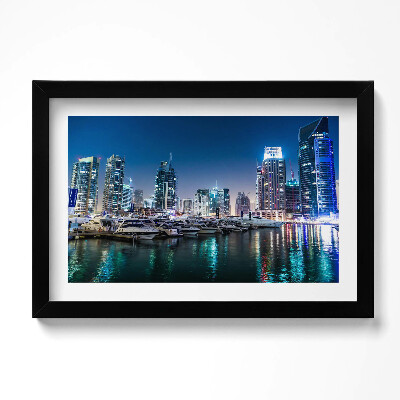 Kép keretben Hajók a városban éjszaka