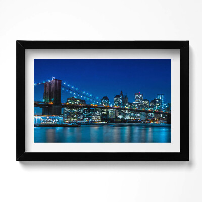 Keretezett kép Brooklyn híd este - New York