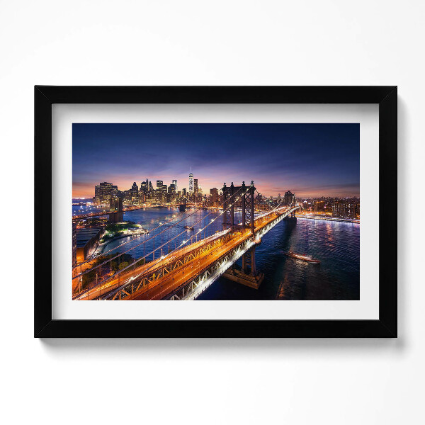 Keretezett kép New York - naplemente Manhattan felett