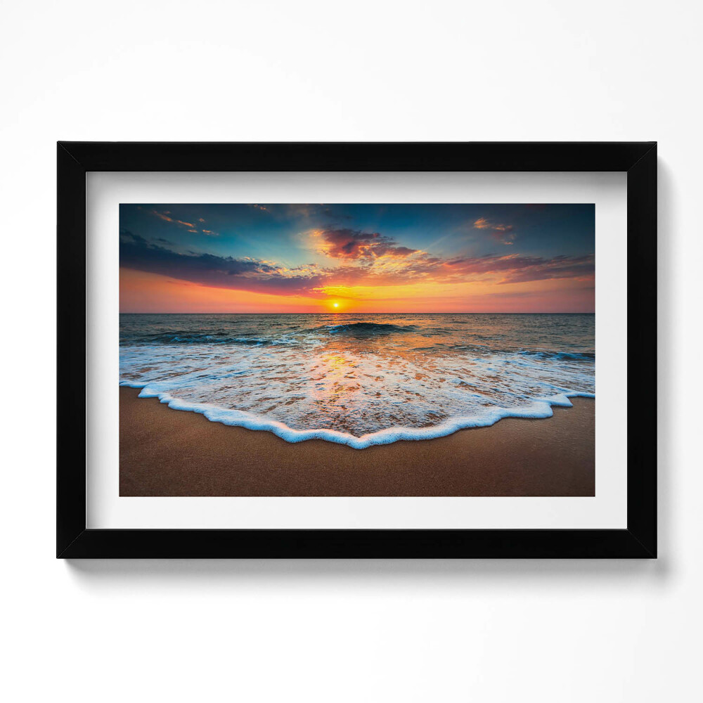 Keretezett kép Naplemente táj a tenger felett