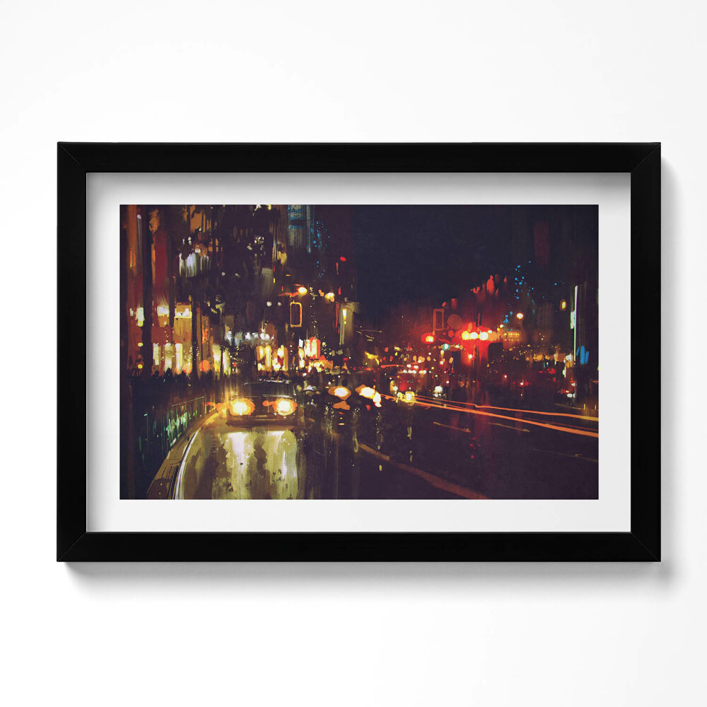 Kép keretben Homályos festett város