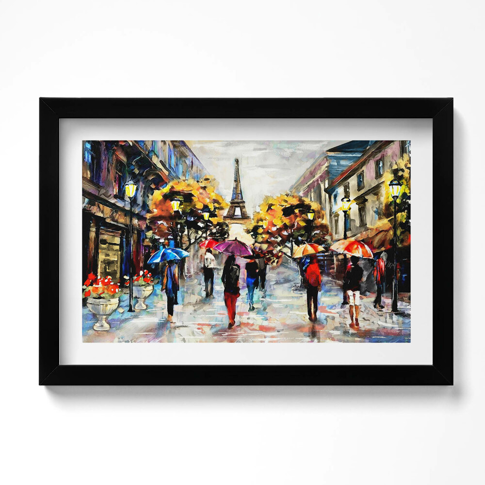 Keretezett kép Eiffel utcák Nova - festett ősz