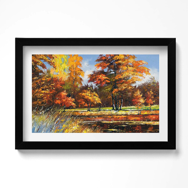 Kép keretben Festett ősz és folyó
