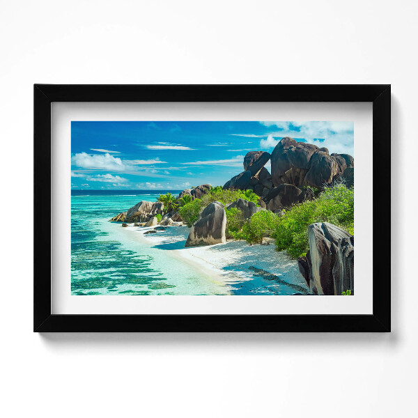 Keretezett kép Nyári táj a tengerparton és az óceánon