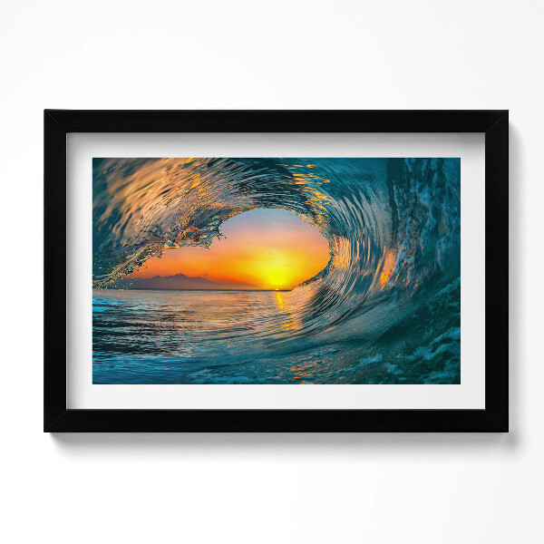 Keretezett kép Vízhullám naplementében