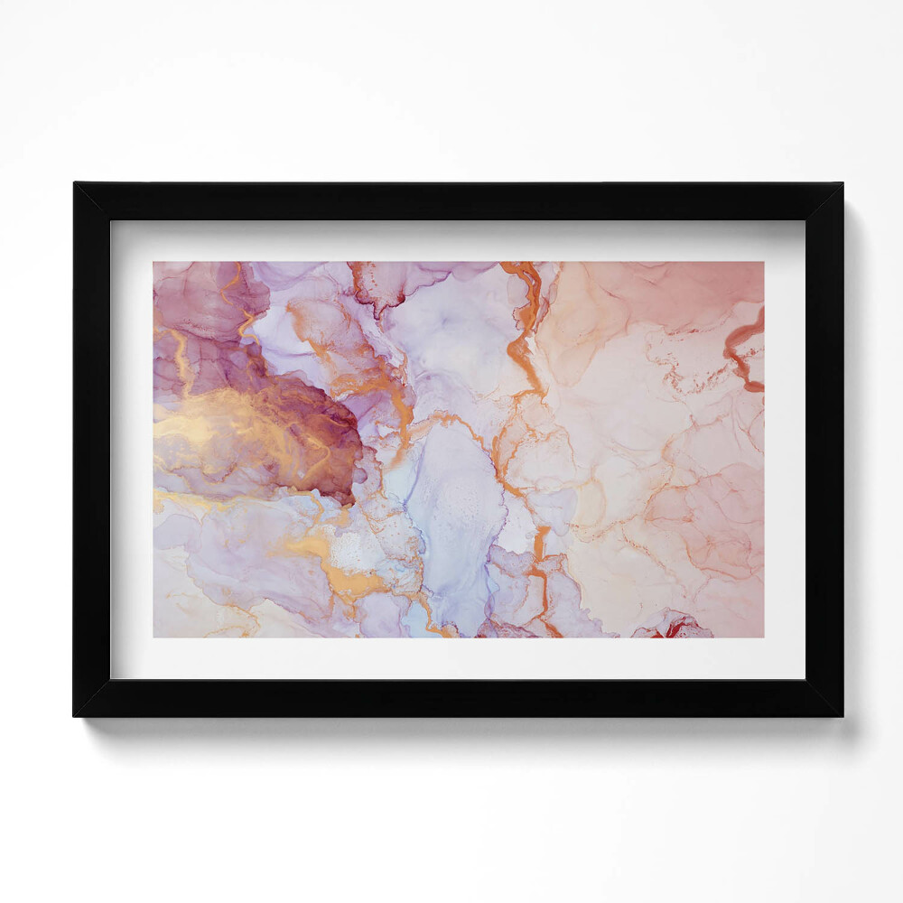 Keretezett kép Rózsaszín és és arany márvány