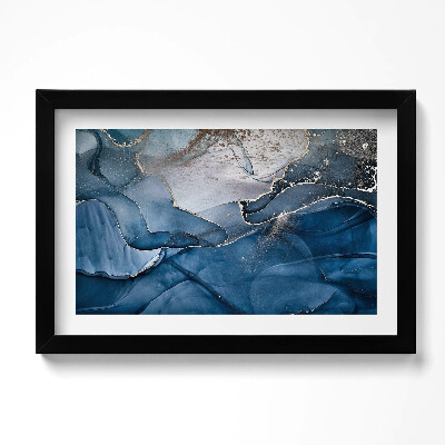 Kép keretben Blue abstraction with gold