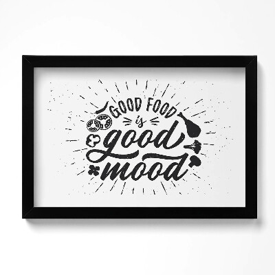 Kép keretben A jó étel jó hangulat - felirat a konyhához