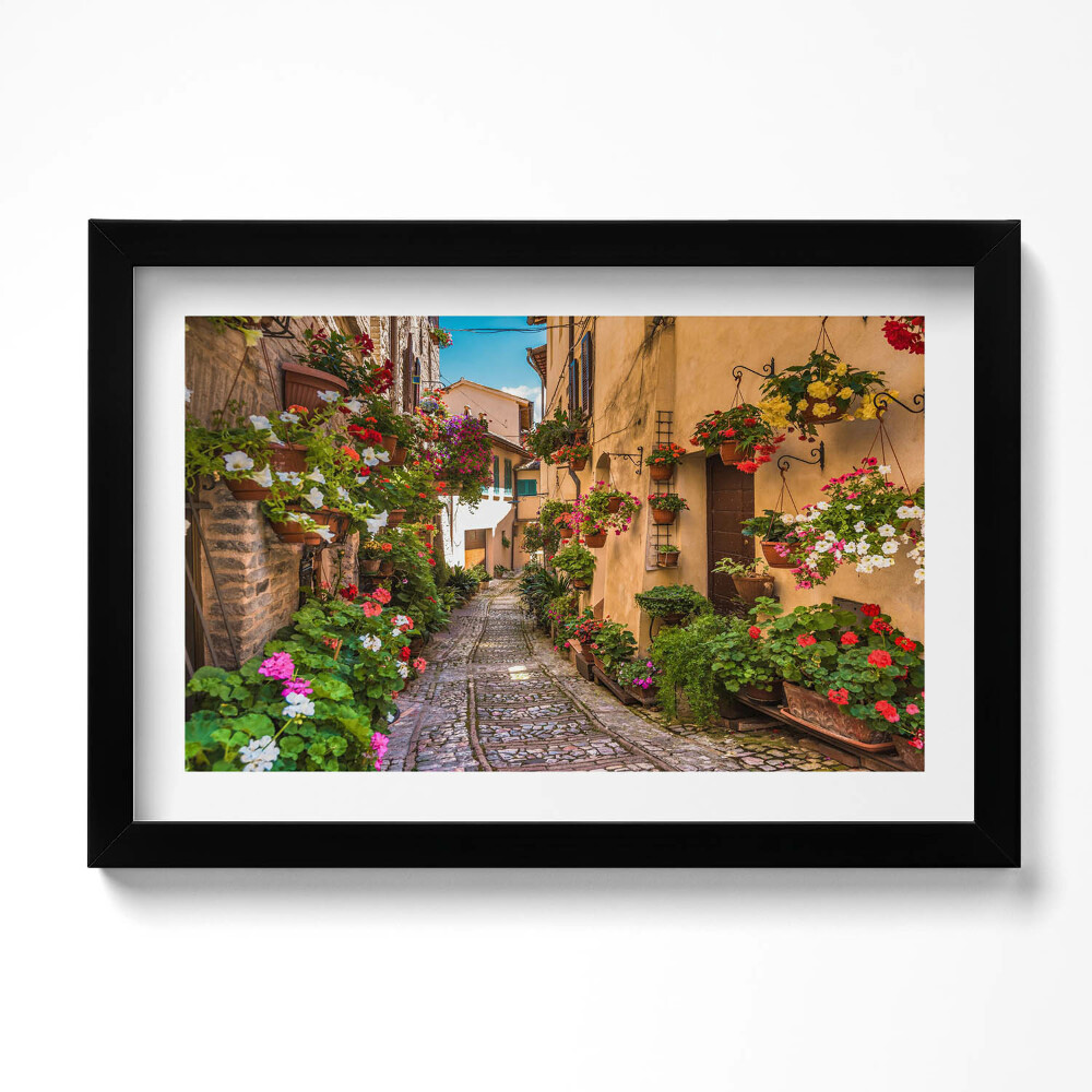 Kép keretben Virág utca Umbria városában