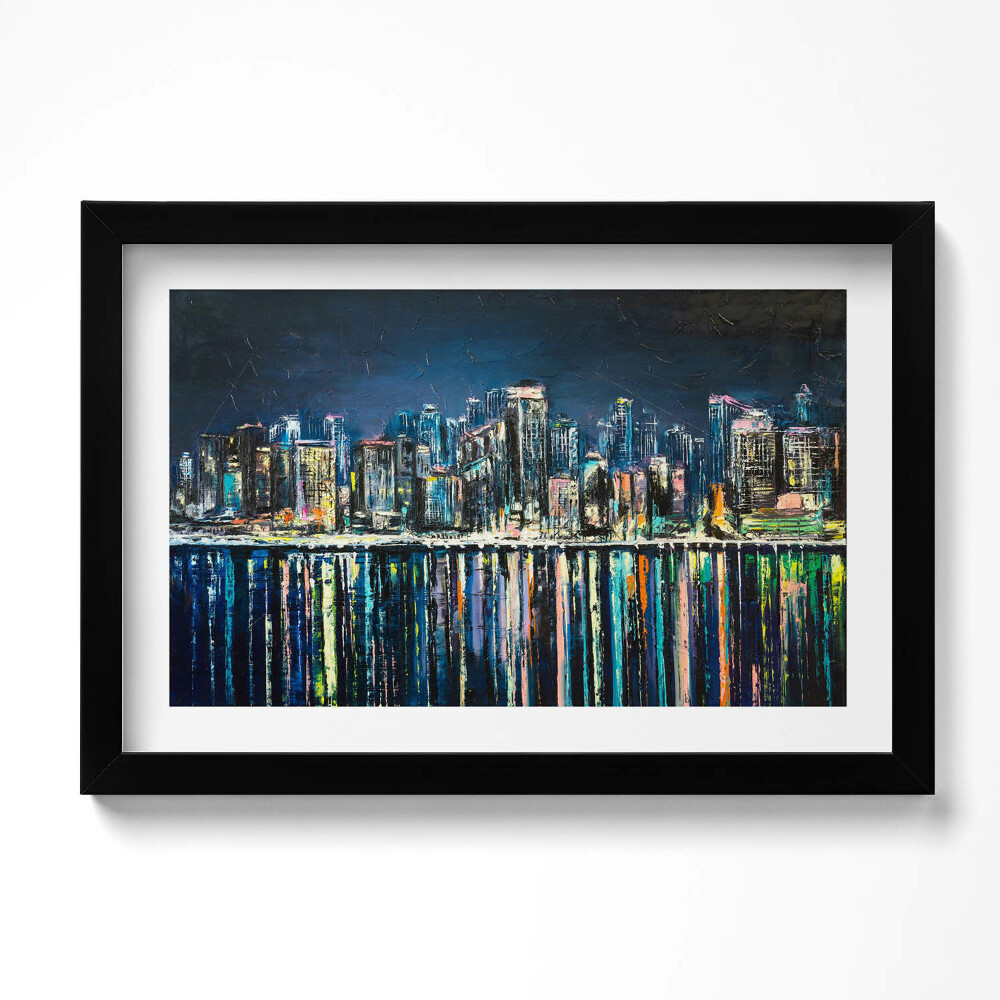 Kép keretben Flower land - Tengerparti város fantázia