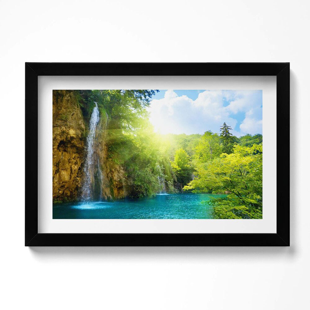 Kép keretben Tájkép kék lagúnával