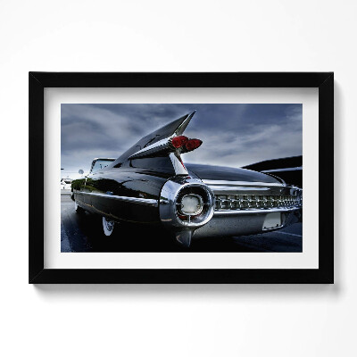 Kép keretben Vintage fekete Cadillac autó