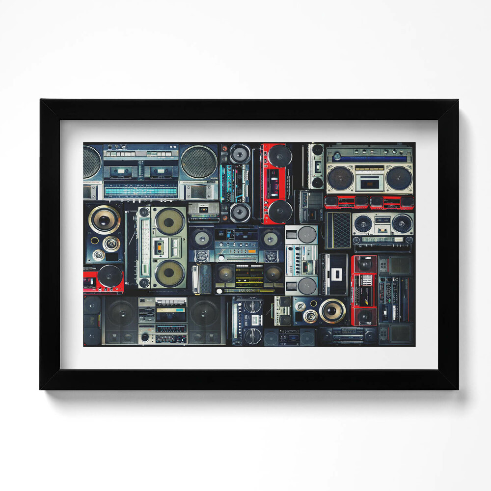 Kép keretben Music - Vintage boombox