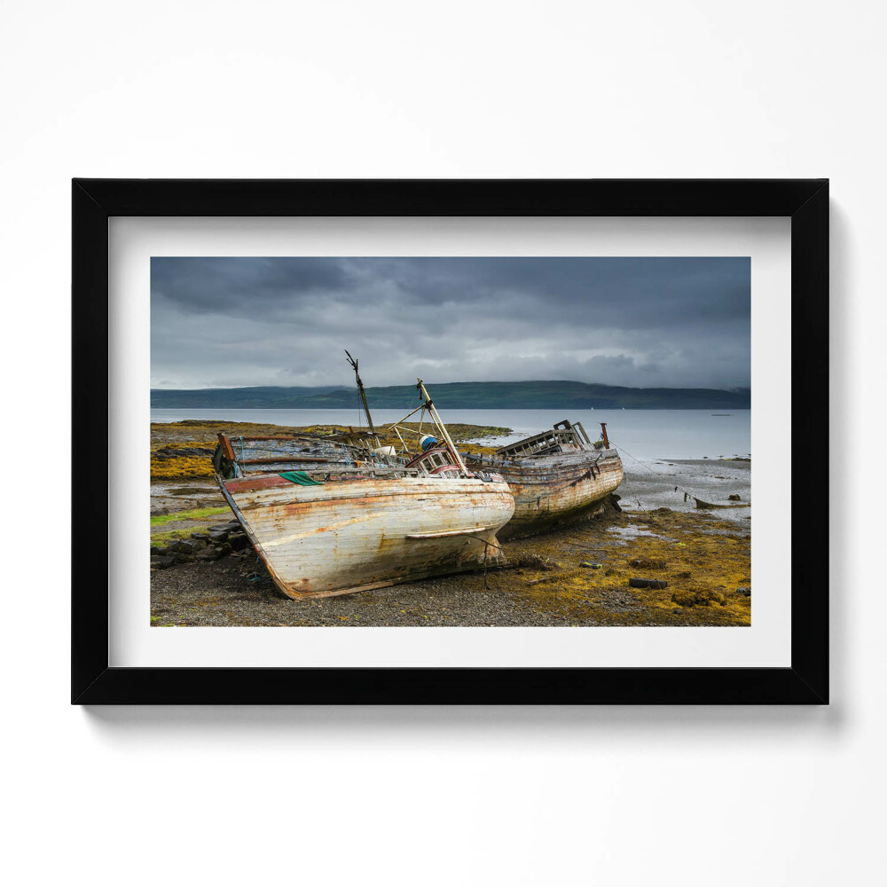 Kép keretben Salen Bay és hajók