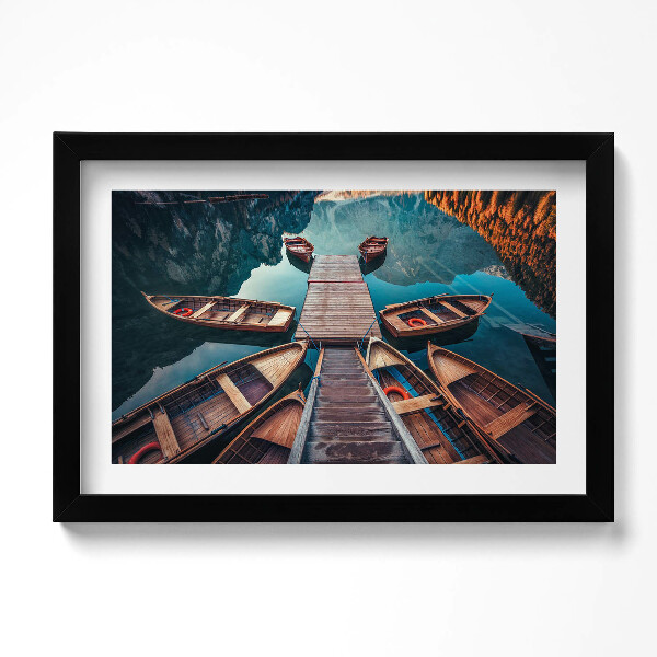 Keretezett kép Híd és tó Pragser Wildsee