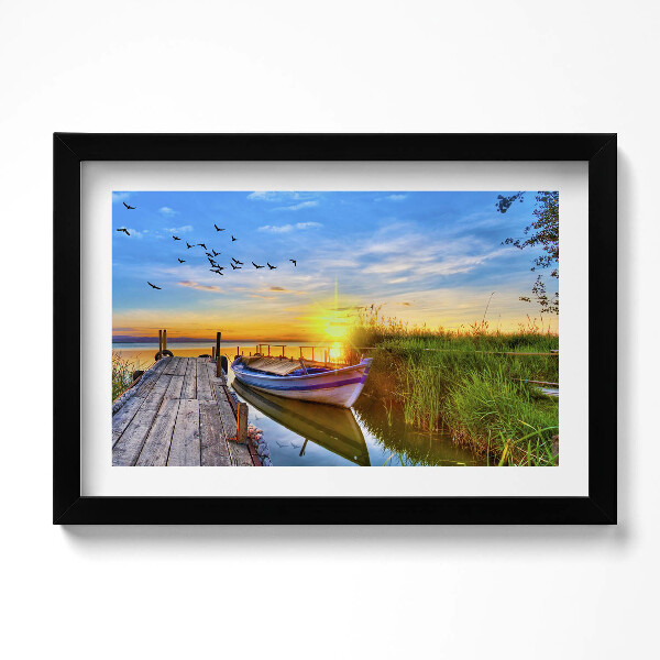 Kép keretben Tóra néző kilátás és naplemente