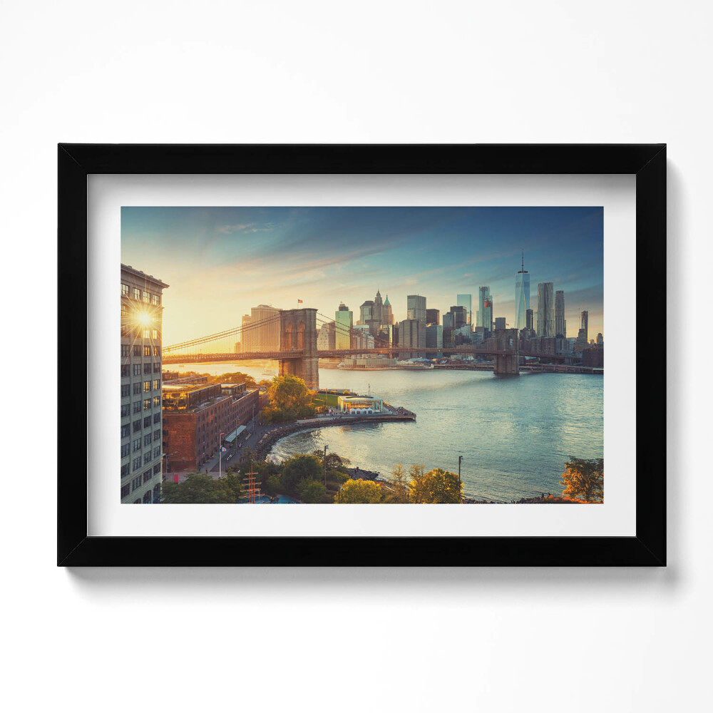 Kép keretben New York Manhattan Brooklyn híd