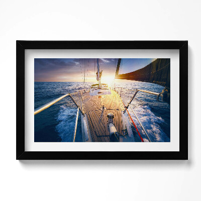 Keretezett kép Naplemente egy vitorláson