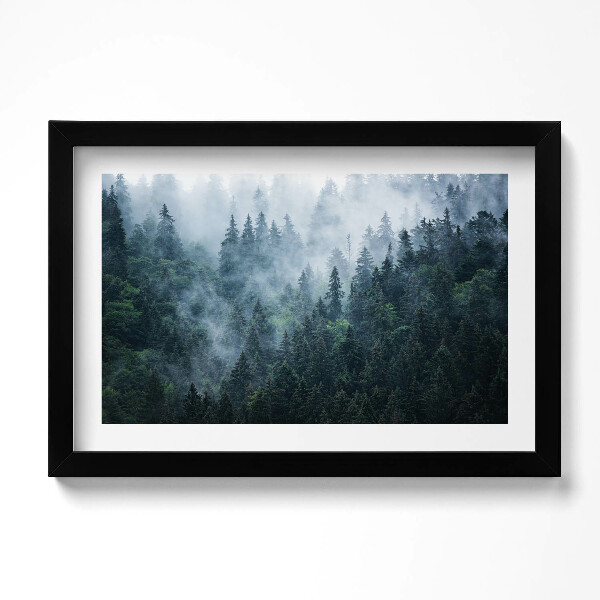 Keretezett kép Ködös hegyi táj