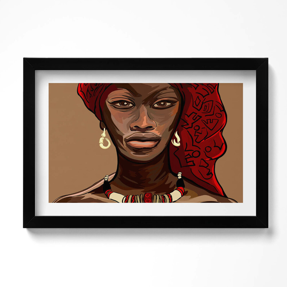 Keretezett kép Art - festmény egy afrikai nőről