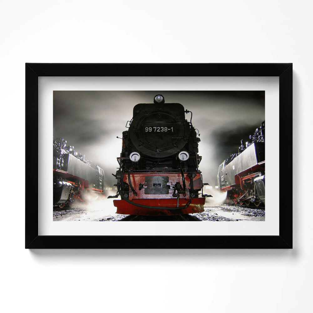 Keretezett kép Mozdonyok éjszaka