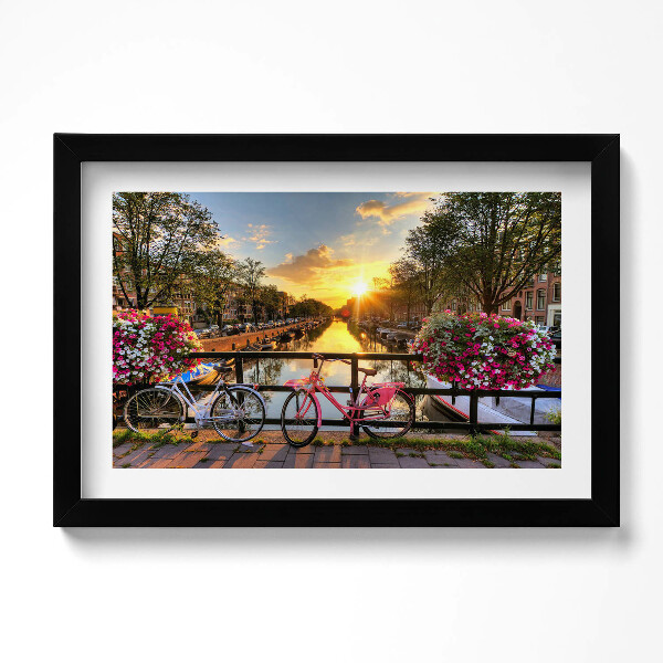 Kép keretben Napfelkelte Amszterdam felett