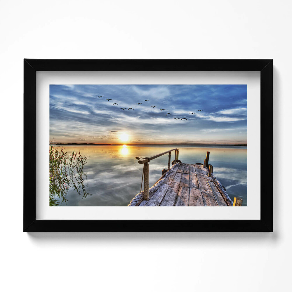 Keretezett kép Tó naplemente