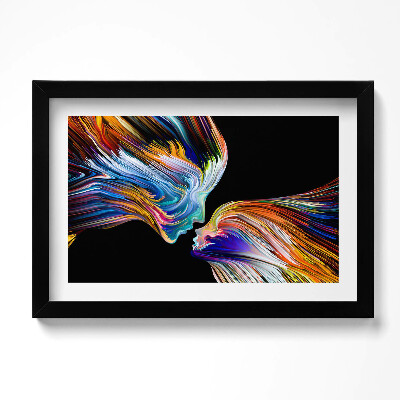 Kép keretben Absztrakt színes emberi arcok