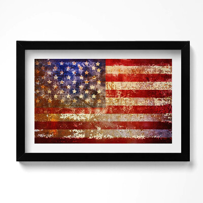 Keretezett kép Amerikai zászló vintage stílusban