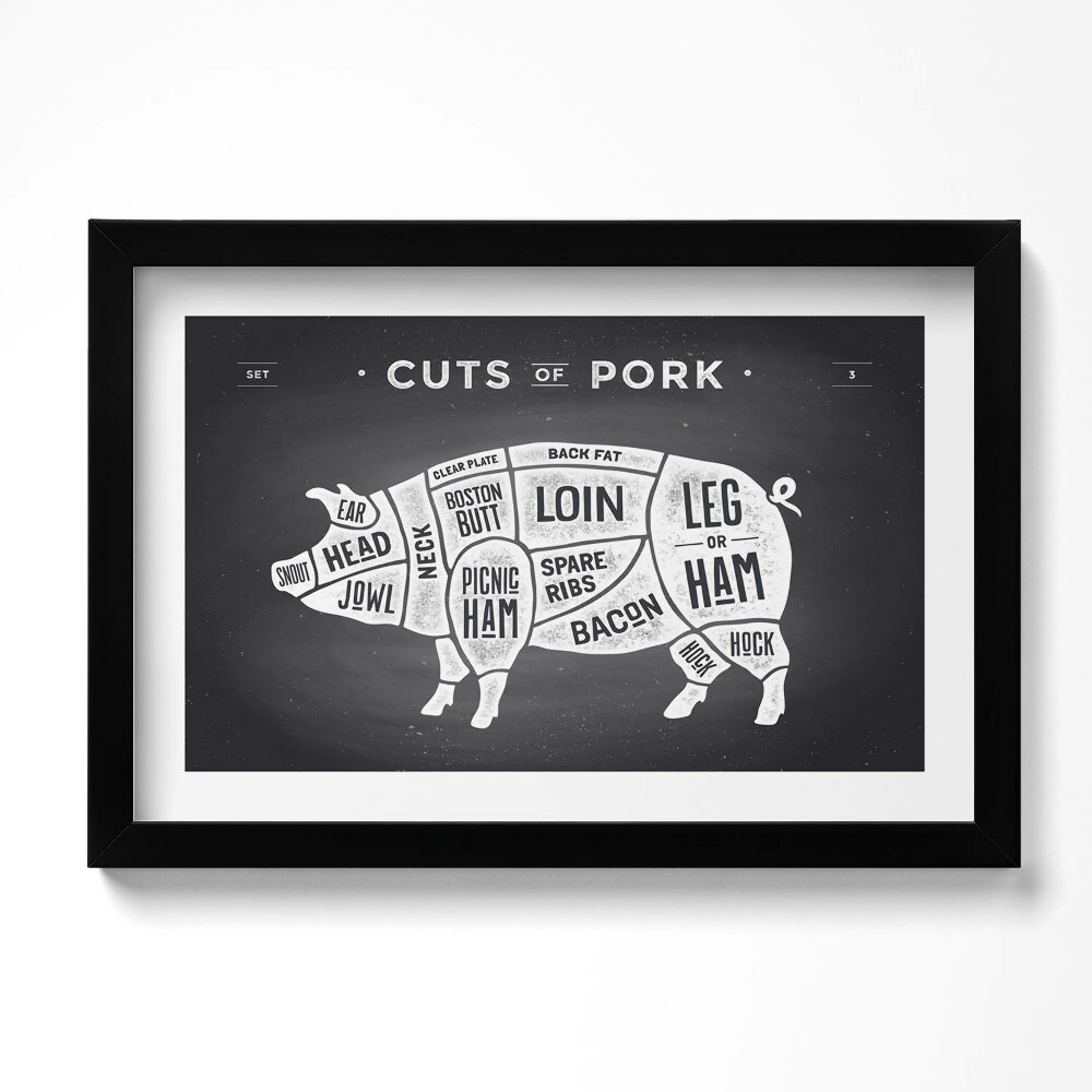 Keretezett kép Disznó - hentes sertéshús plakátja