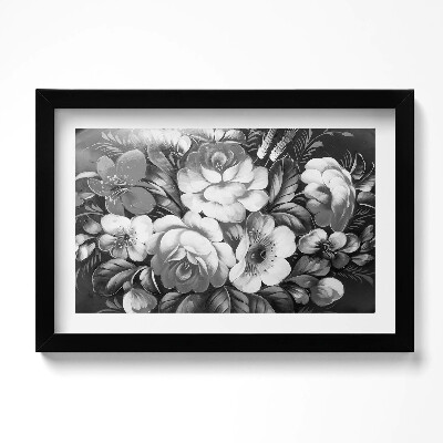 Keretezett kép Fekete és fehér virágok
