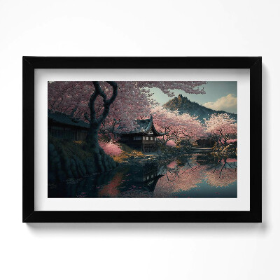 Kép keretben Gyönyörű ázsiai cseresznyevirág