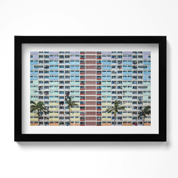 Kép keretben Színes épület Hong Kong