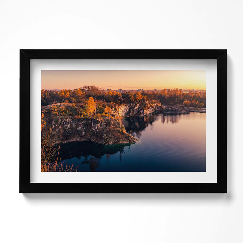 Keretezett kép Krakkó Zakrzówek-tó ősszel