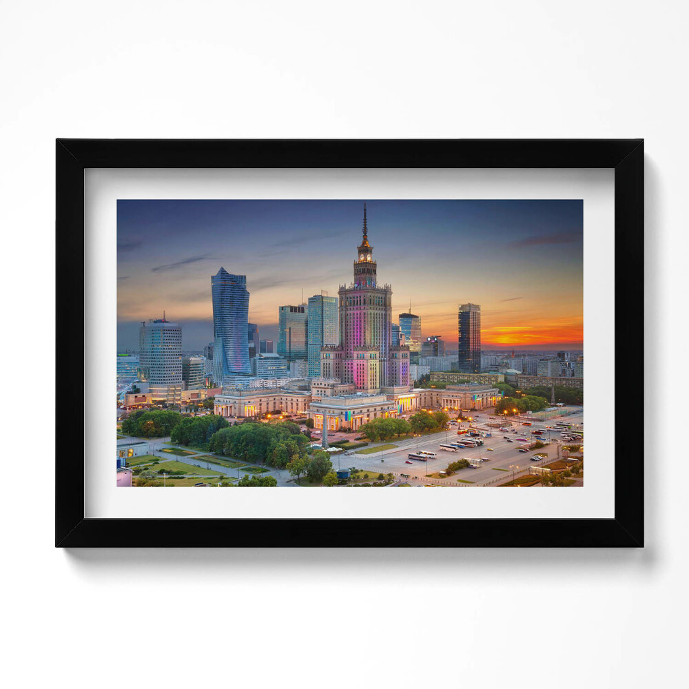 Keretezett kép Varsó Naplemente égbolt
